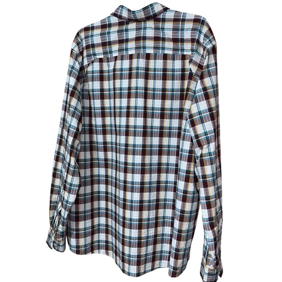 Eddie Bauer UPF 40 MR Long-Sleeve Pack It Tech Seersucker Dk Sable Size XXL - Picture 6 of 12